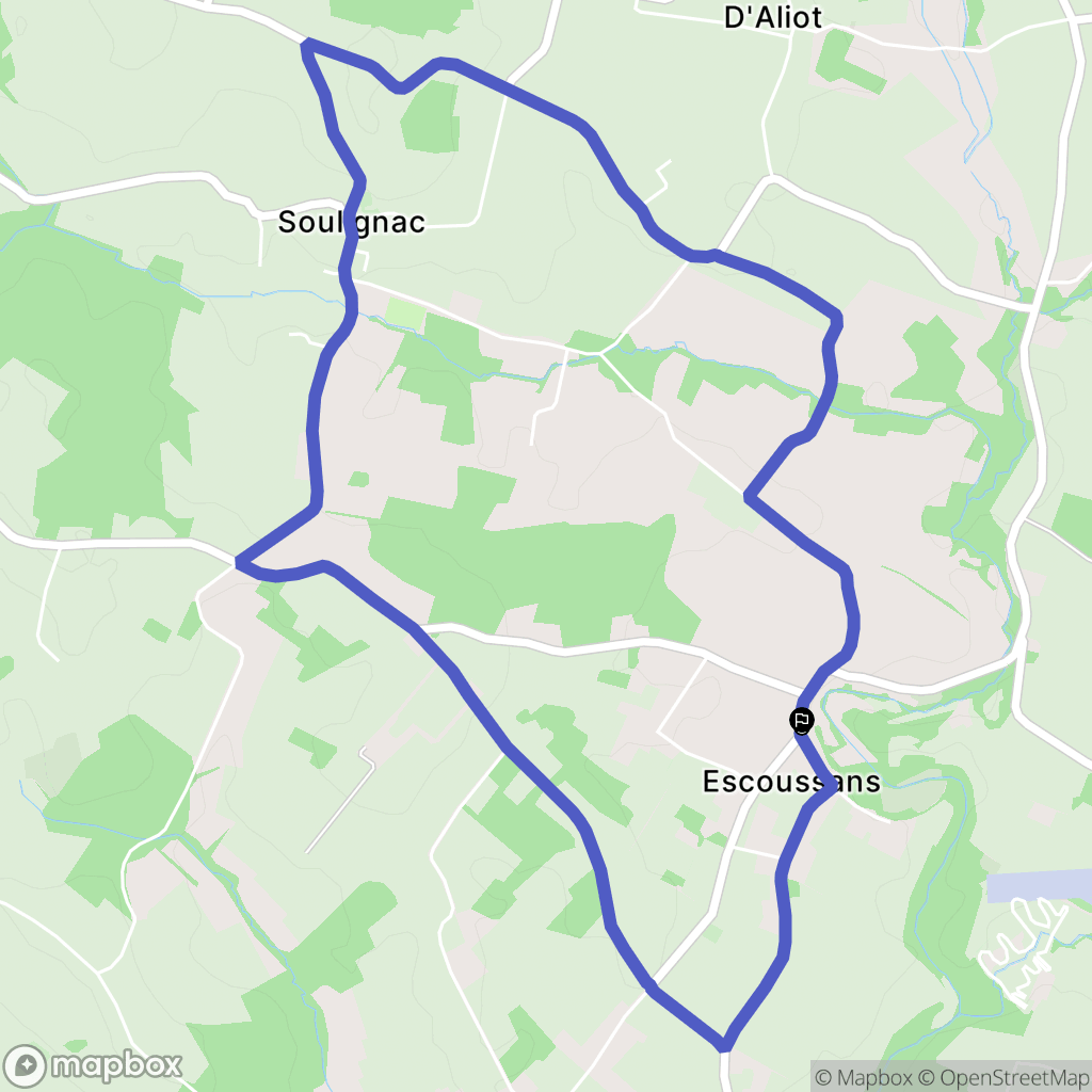 Escoussans : carte du parcours de randonnée - France