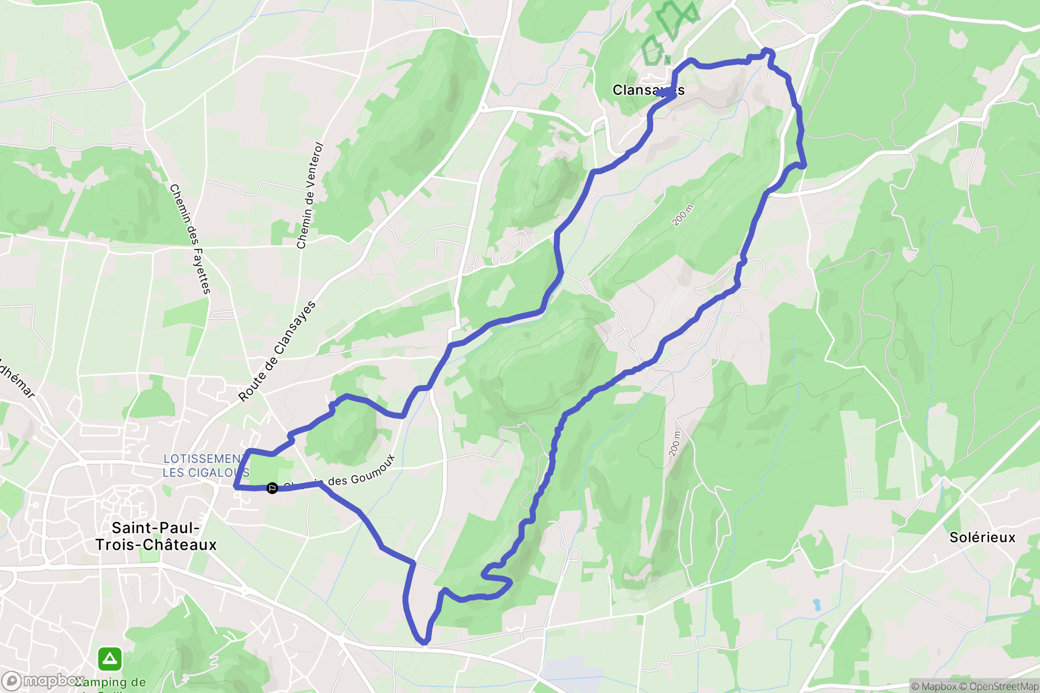 Saint-Paul-Trois-Châteaux : carte du parcours de randonnée - France