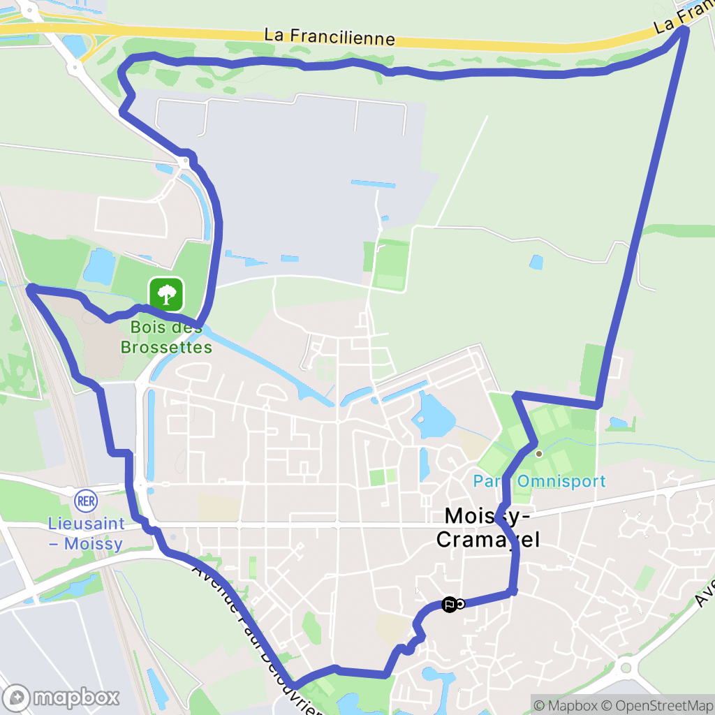 Moissy-Cramayel : carte du parcours de randonnée - France