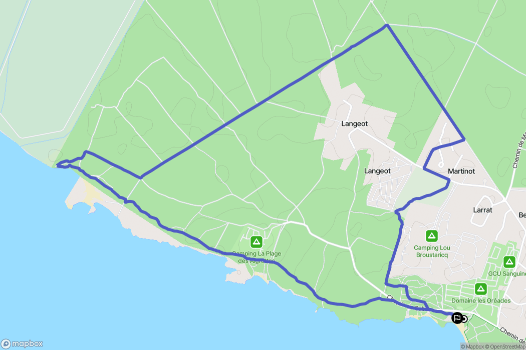 Sanguinet : carte du parcours de randonnée - France