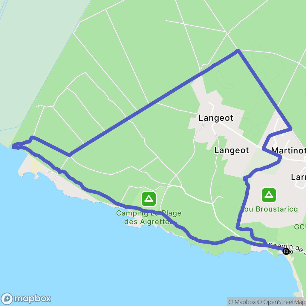 Sanguinet : carte du parcours de randonnée - France