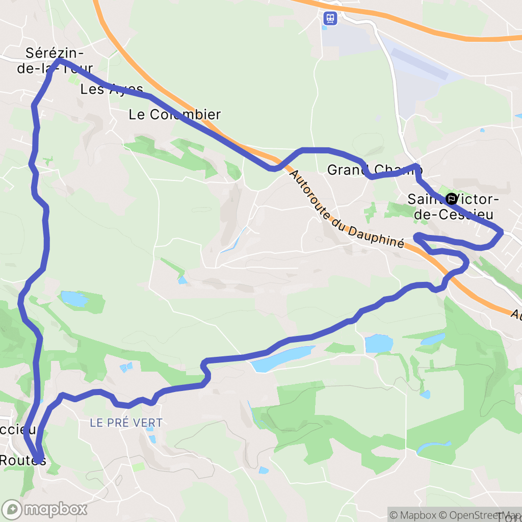 Saint-Victor-de-Cessieu : carte du parcours de randonnée - France