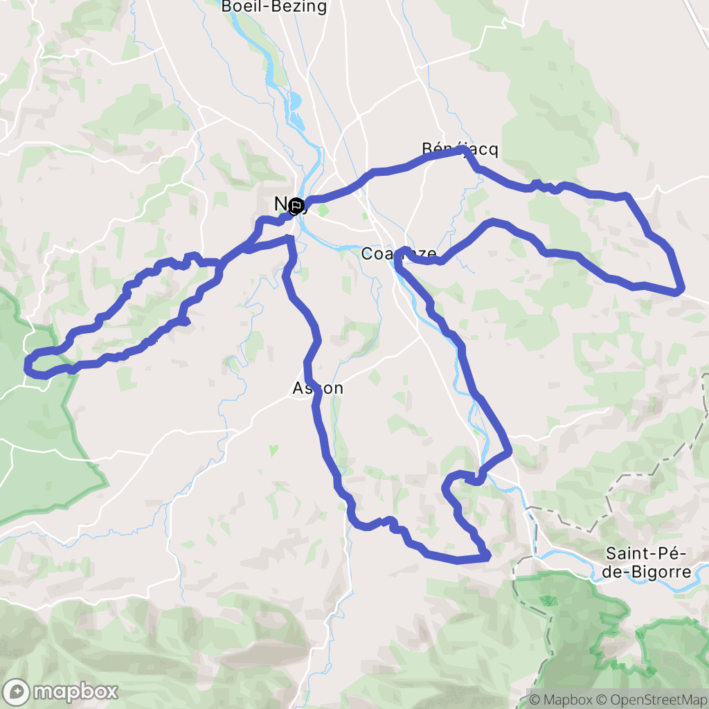 Nay : carte du parcours de randonnée - France