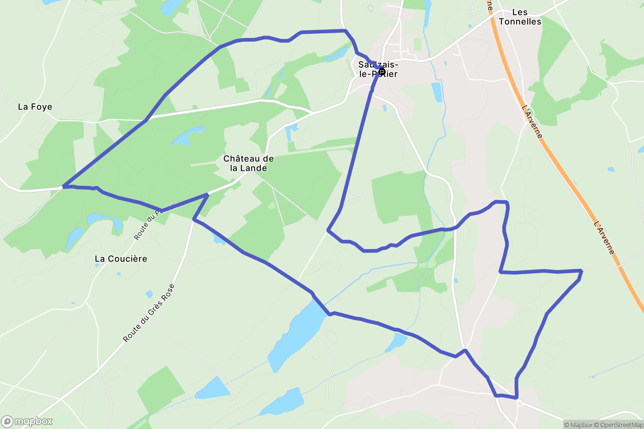 Saulzais-le-Potier : carte du parcours de randonnée - France