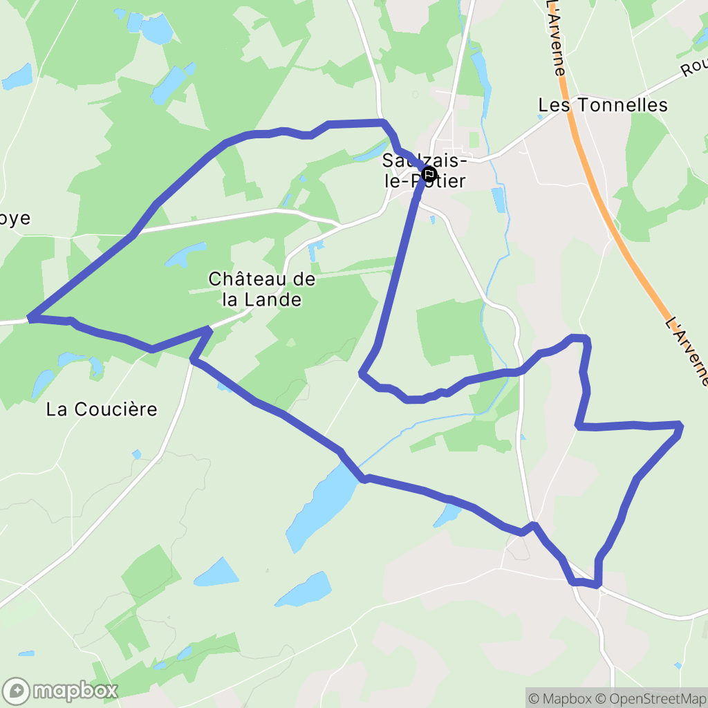 Saulzais-le-Potier : carte du parcours de randonnée - France