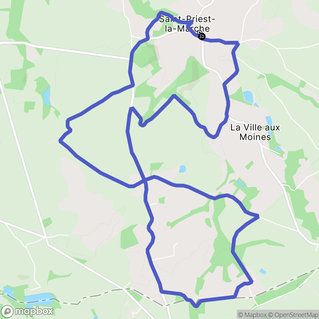 Saint-Priest-la-Marche : carte du parcours de randonnée - France