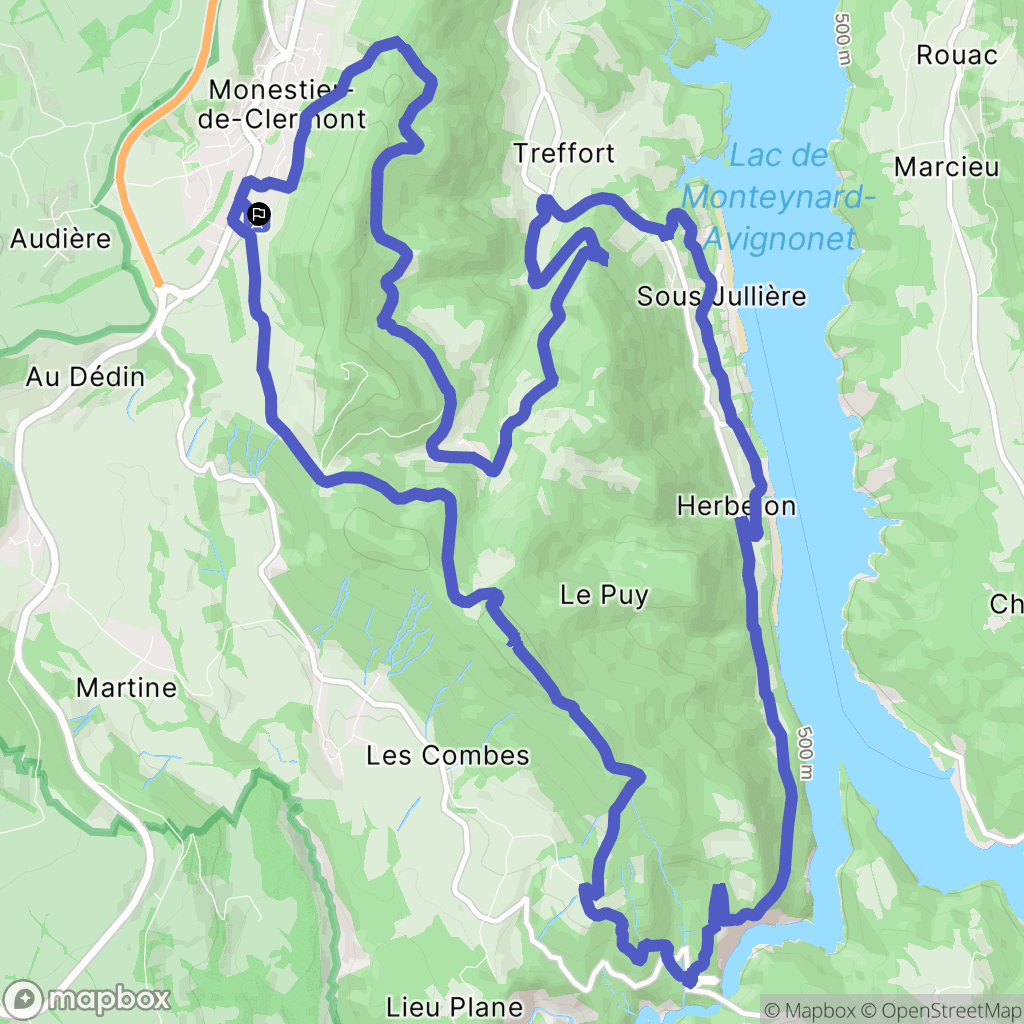 Monestier-de-Clermont : carte du parcours de randonnée - France