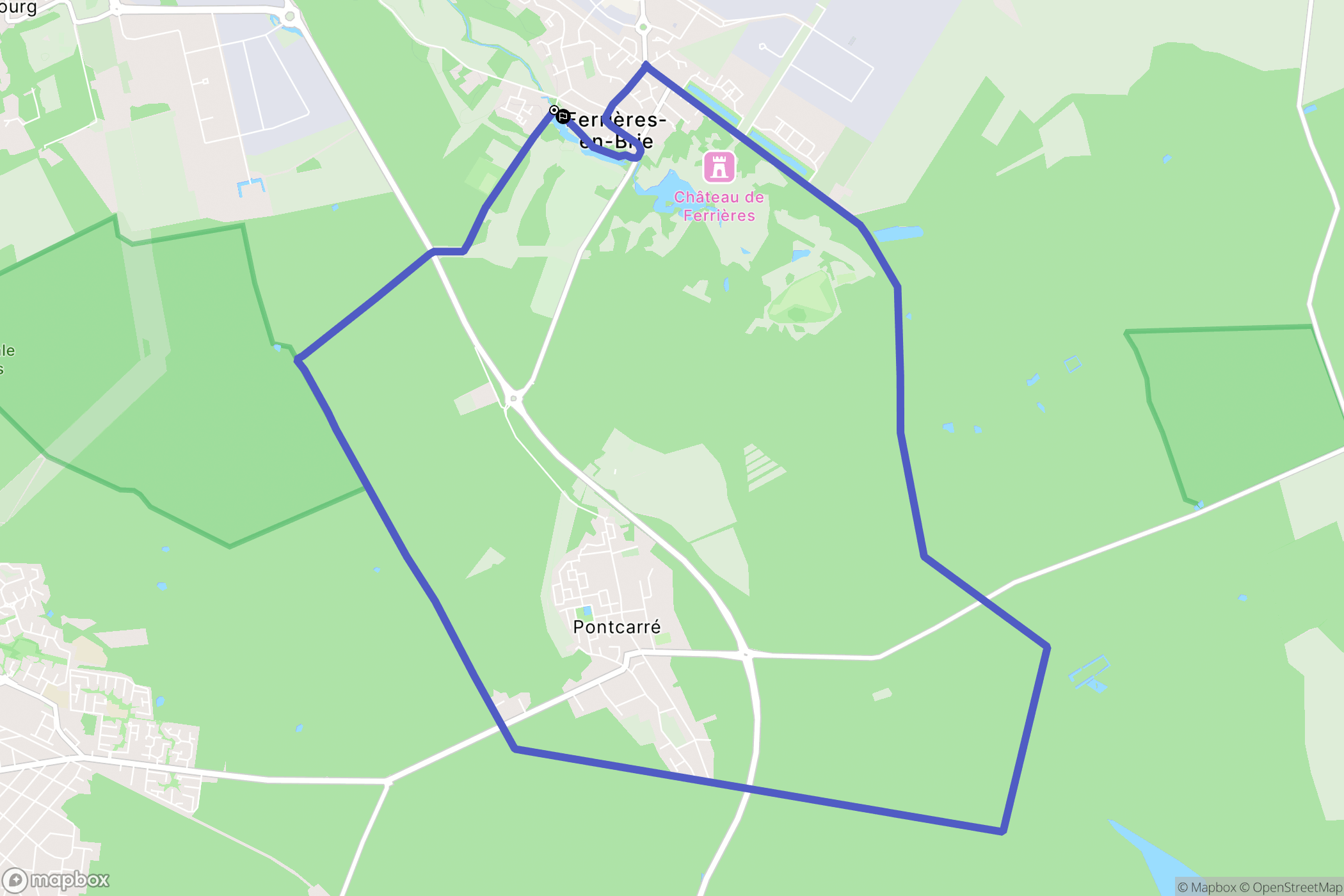 Ferrières-en-Brie : carte du parcours de randonnée - France