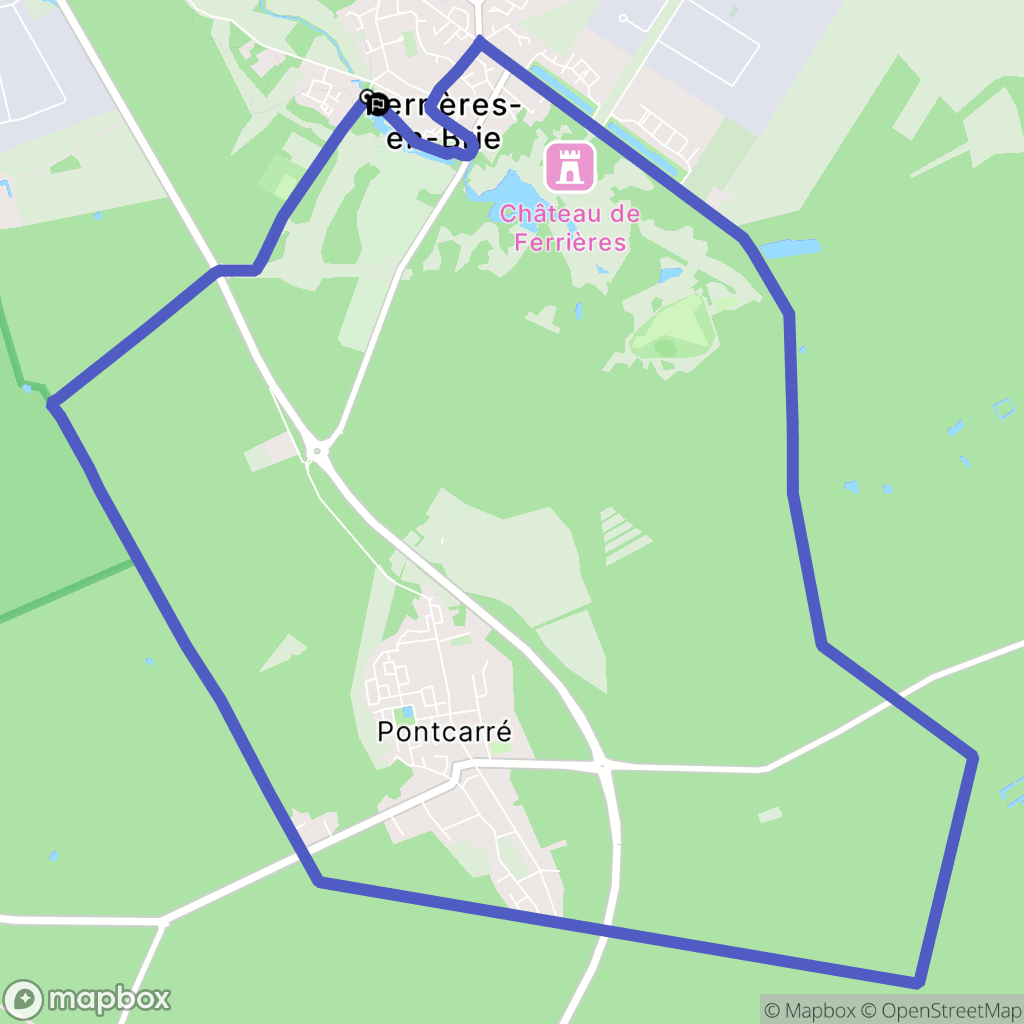 Ferrières-en-Brie : carte du parcours de randonnée - France