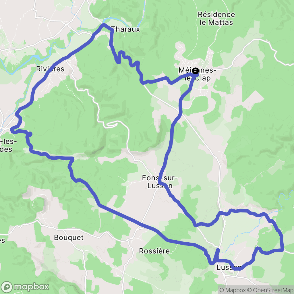 Méjannes-le-Clap : carte du parcours de randonnée - France