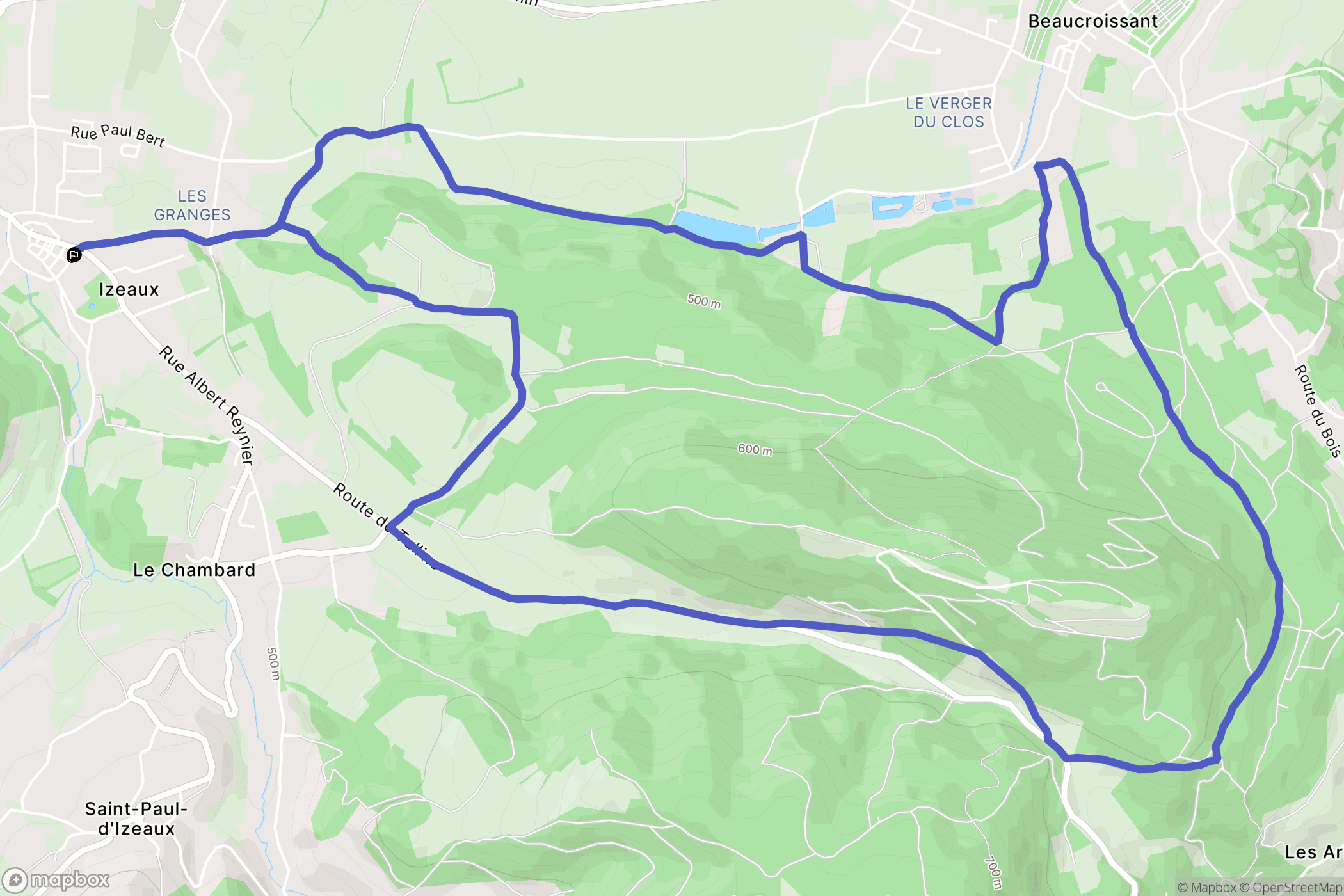 Izeaux : carte du parcours de randonnée - France
