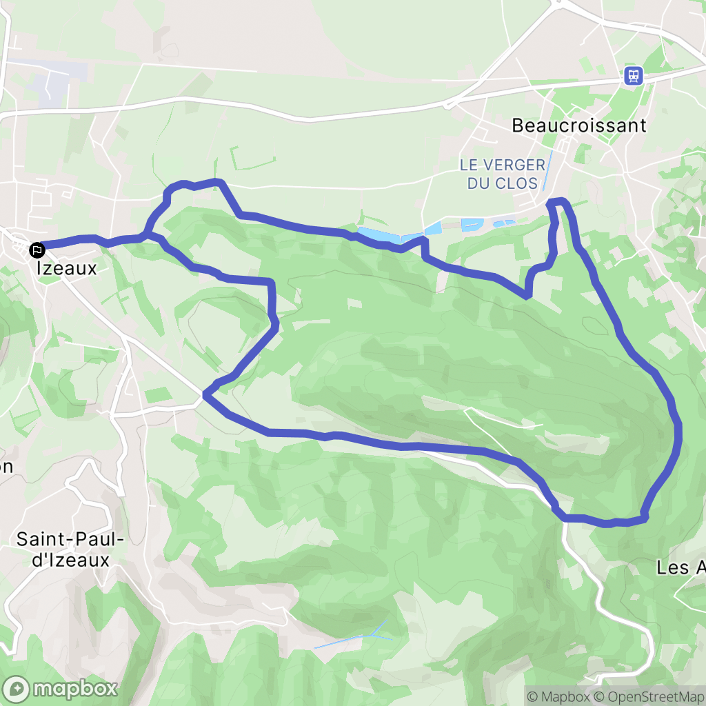 Izeaux : carte du parcours de randonnée - France