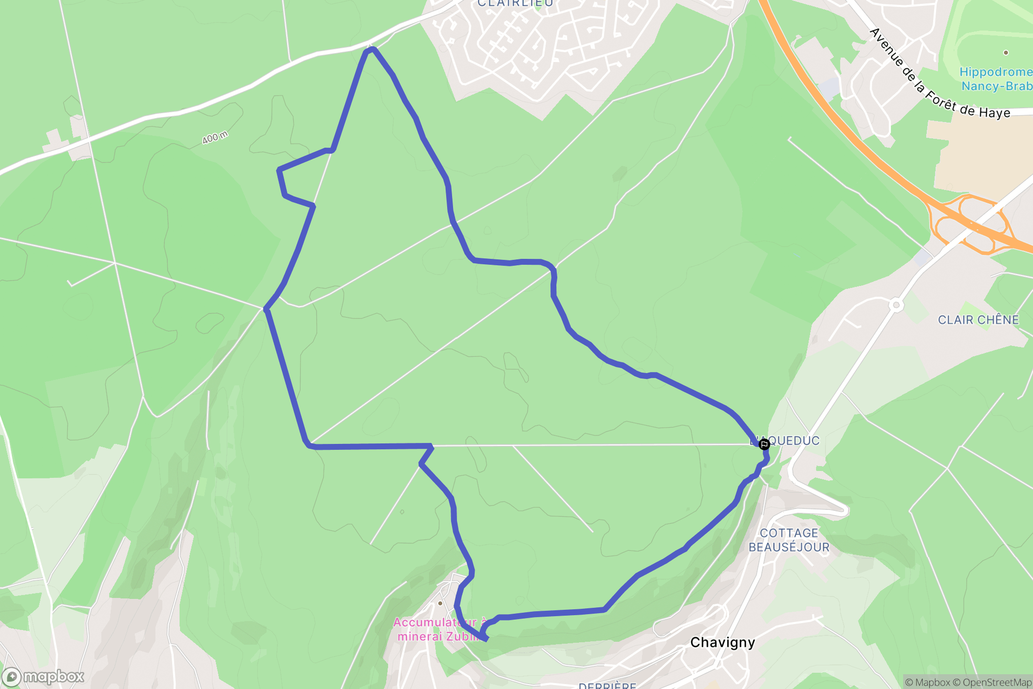 Chavigny : carte du parcours de randonnée - France