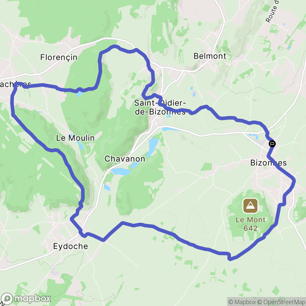 Bizonnes : carte du parcours de randonnée - France