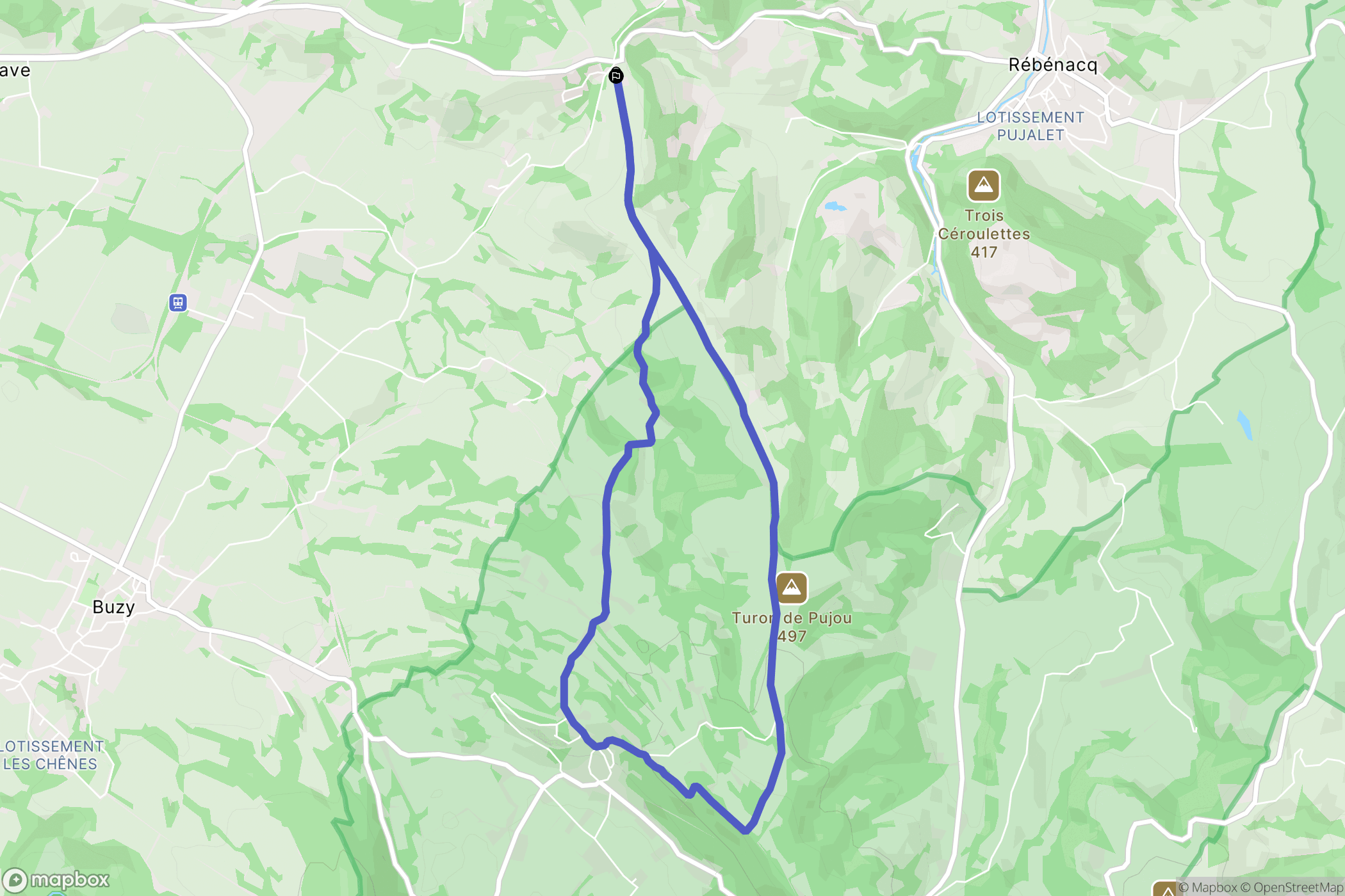 Bescat : carte du parcours de randonnée - France