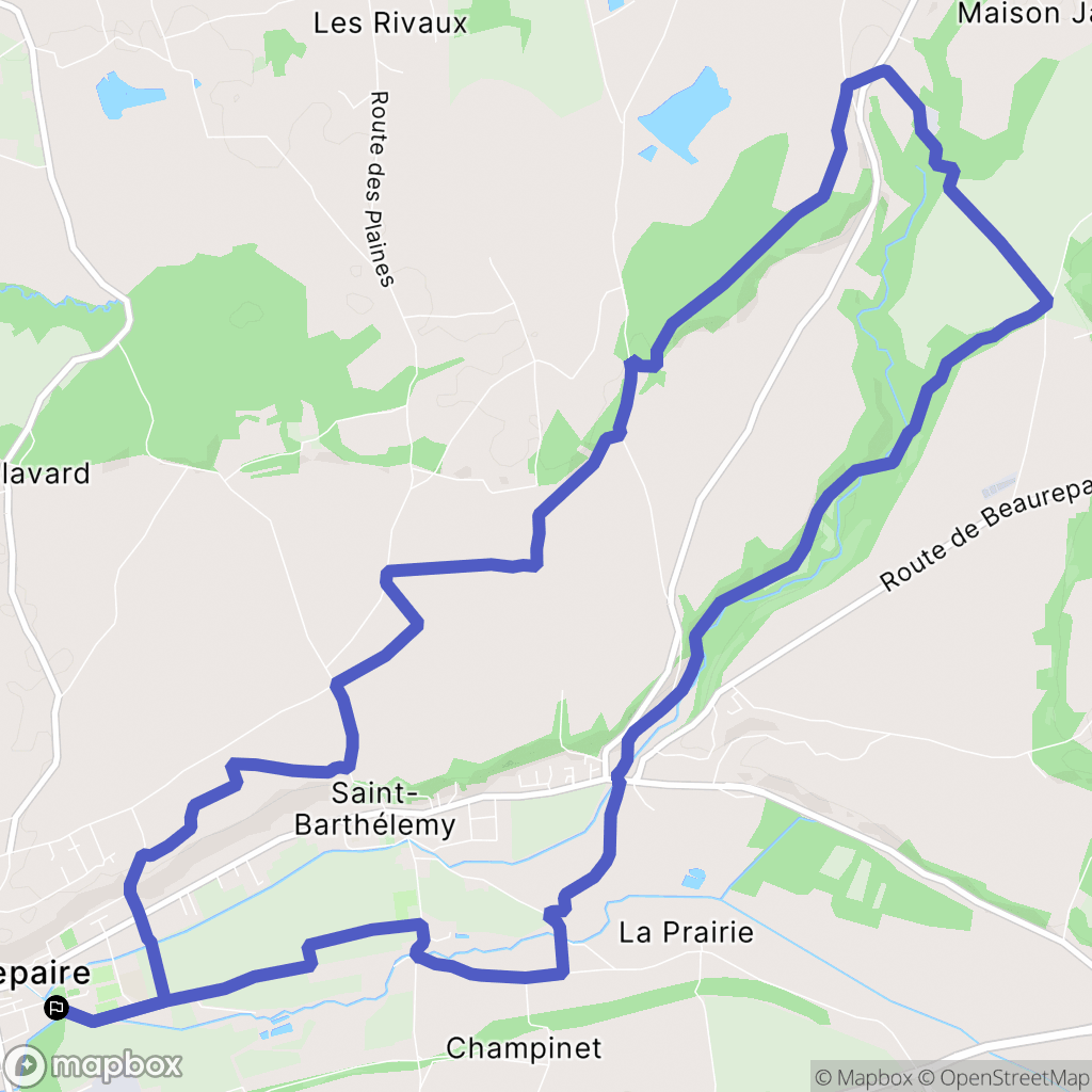 Beaurepaire : carte du parcours de randonnée - France