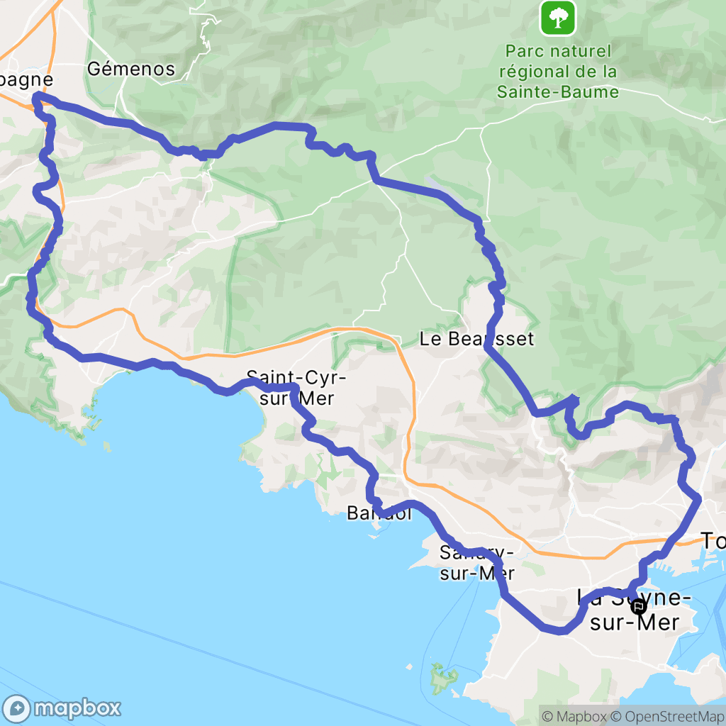 La Seyne-sur-Mer : carte du parcours de randonnée - France