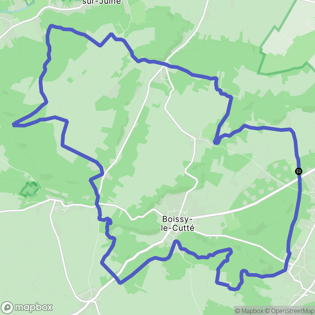Cerny : carte du parcours de randonnée - France