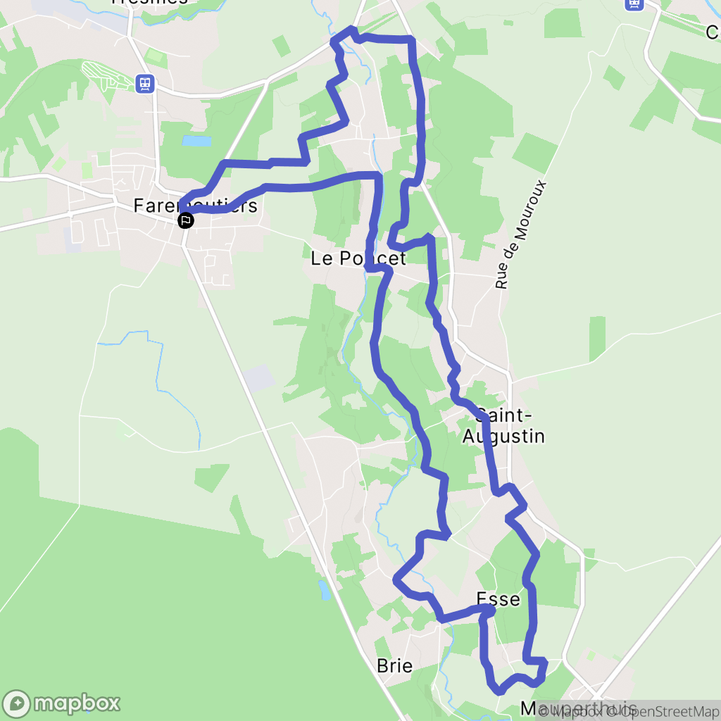 Faremoutiers : carte du parcours de randonnée - France