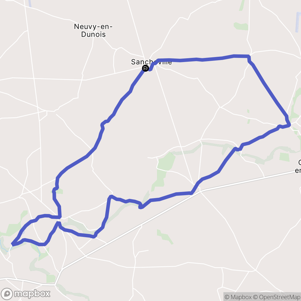 Sancheville : carte du parcours de randonnée - France