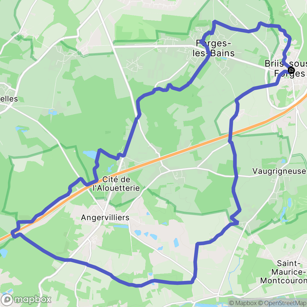 Briis-sous-Forges : carte du parcours de randonnée - France