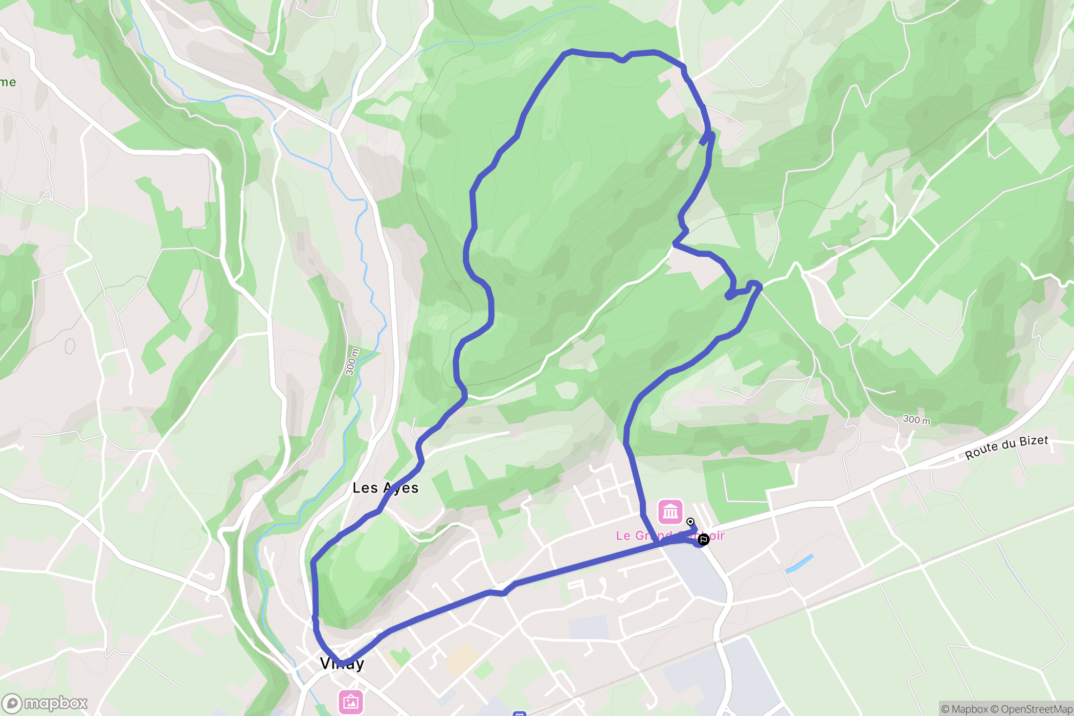 Vinay : carte du parcours de randonnée - France