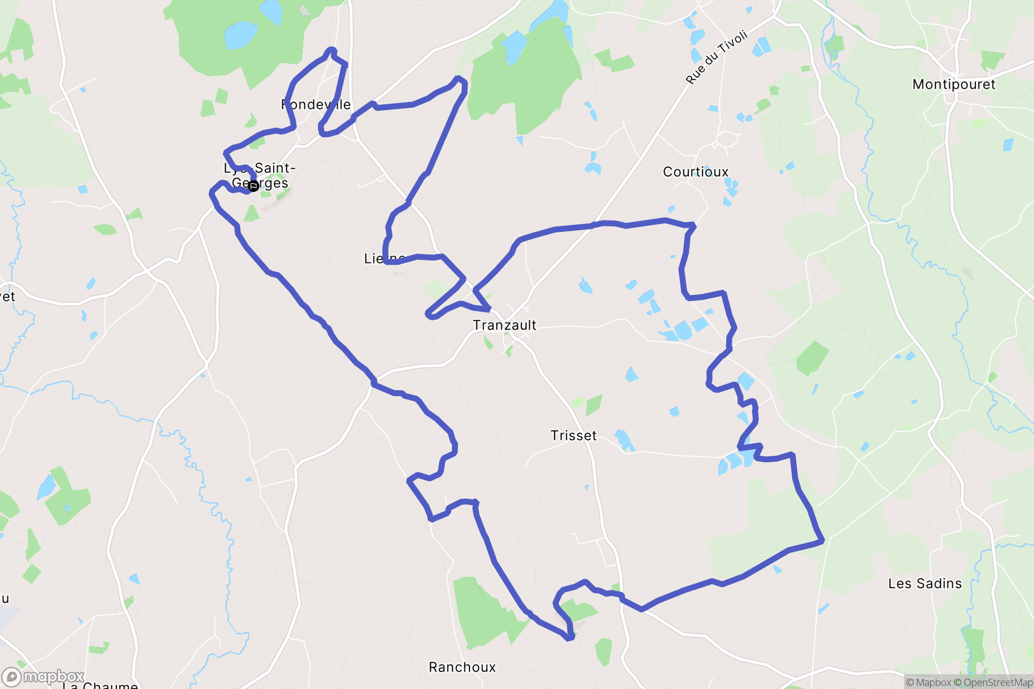 Lys-Saint-Georges : carte du parcours de randonnée - France