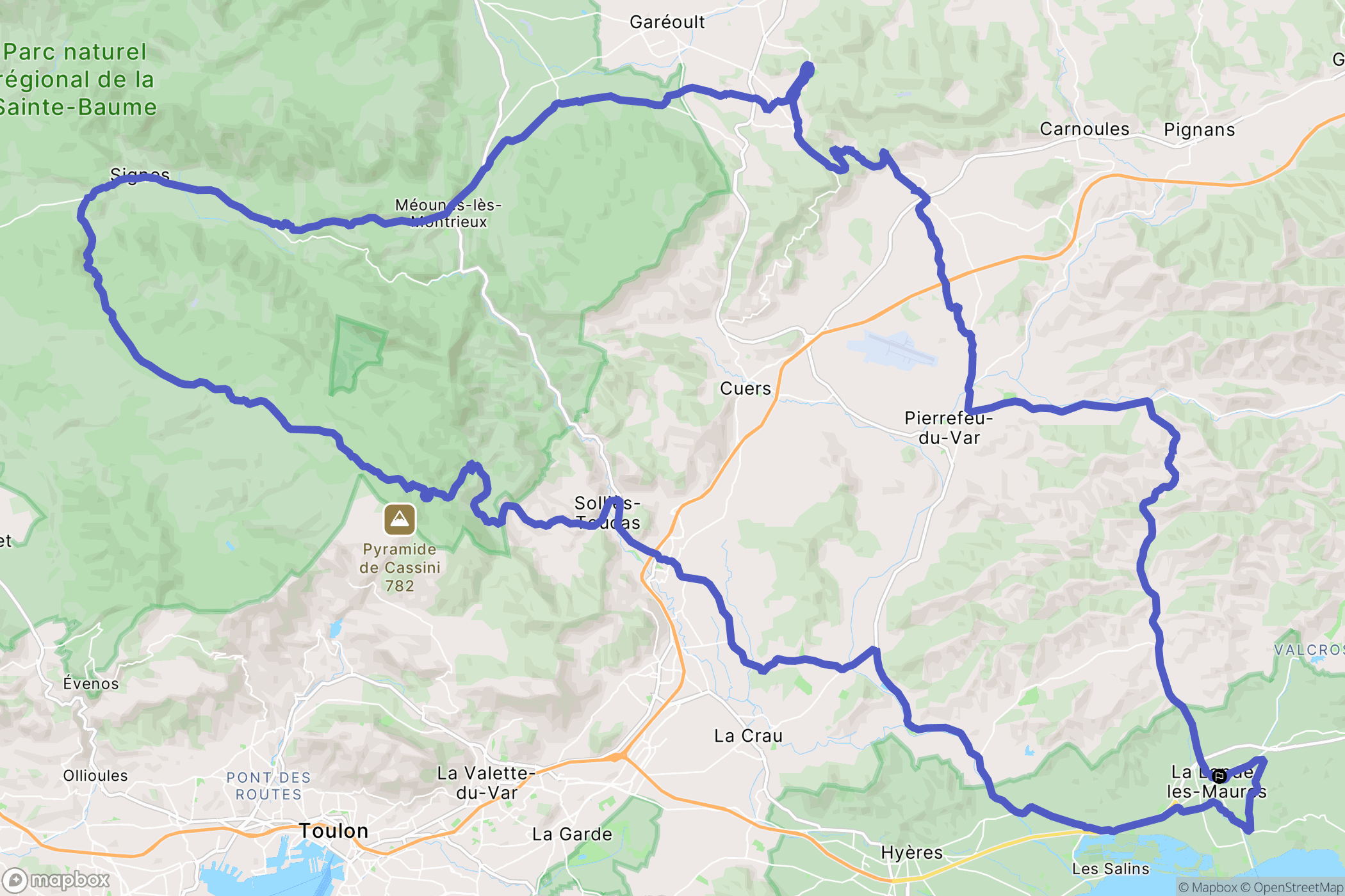 La Londe-les-Maures : carte du parcours de randonnée - France