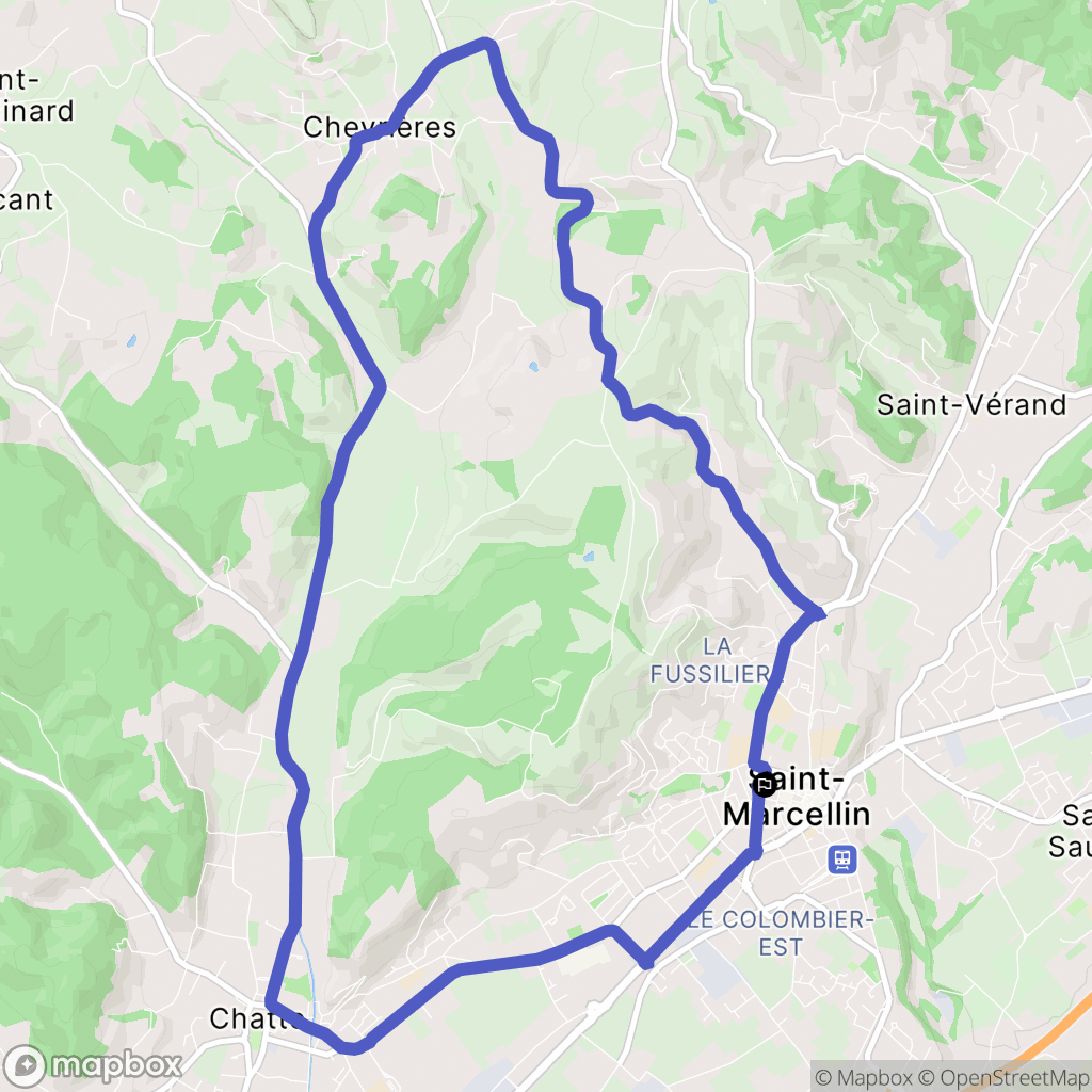 Saint-Marcellin : carte du parcours de randonnée - France