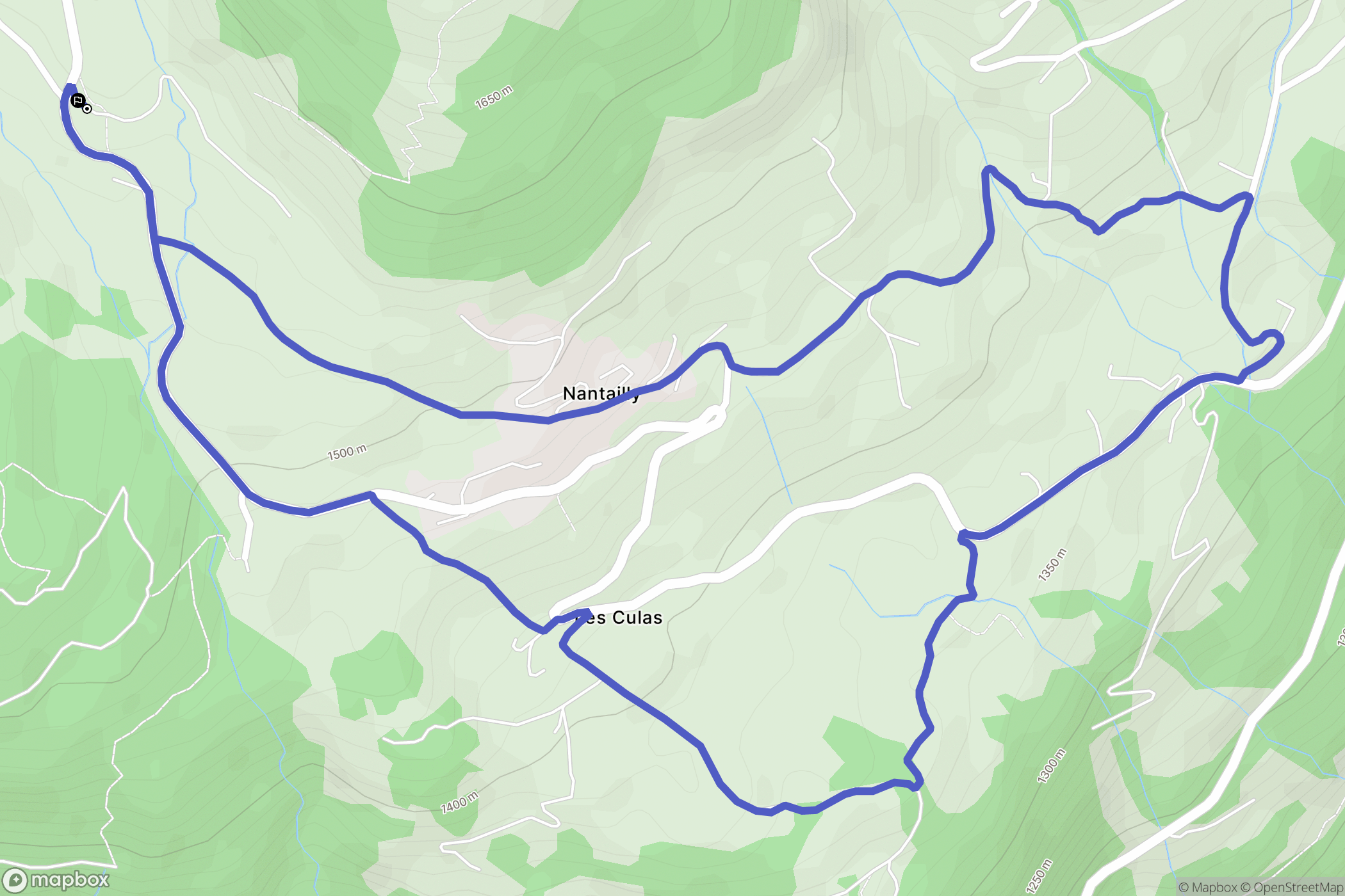 Le Groulou, Hauteluce : carte du parcours de randonnée - France