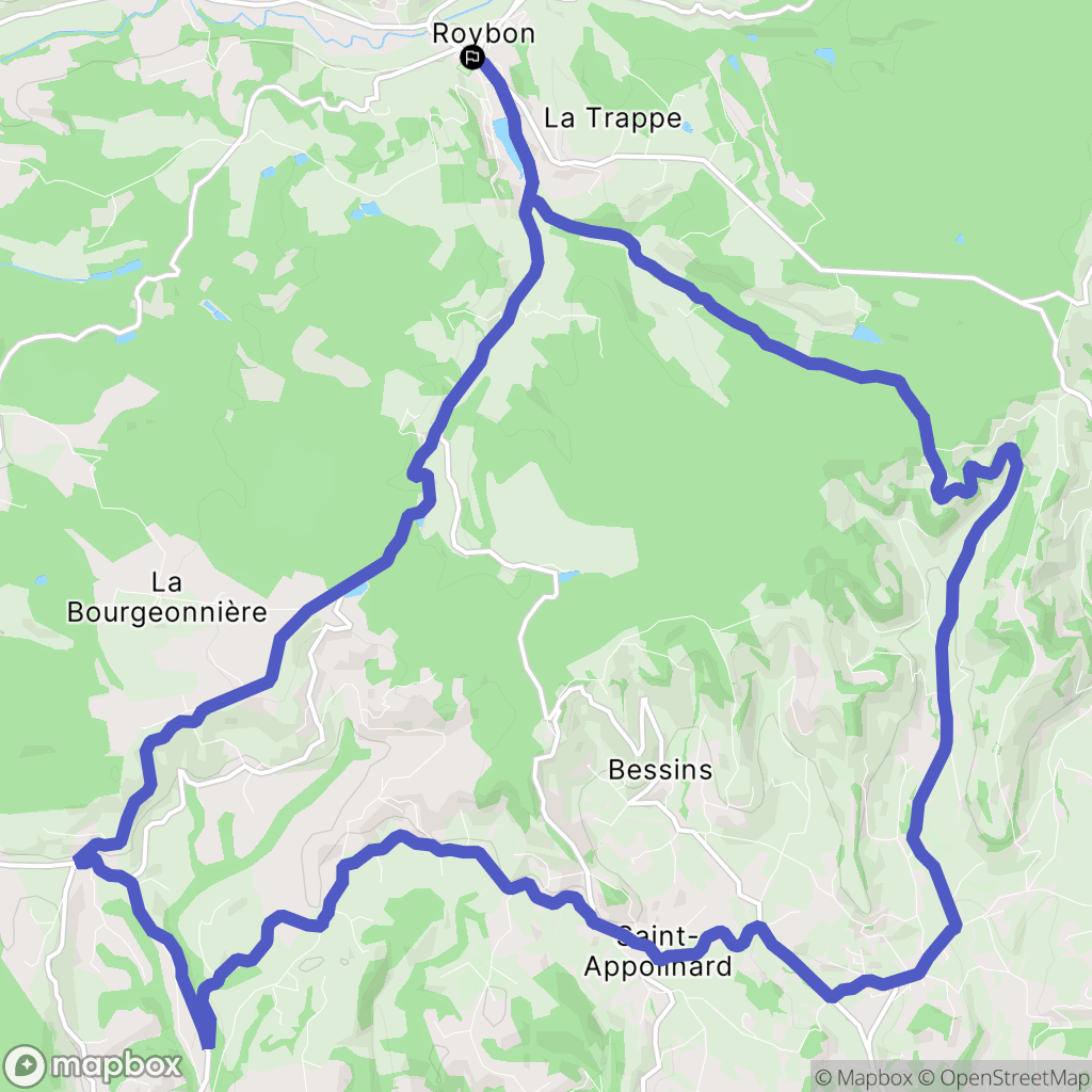 Roybon : carte du parcours de randonnée - France