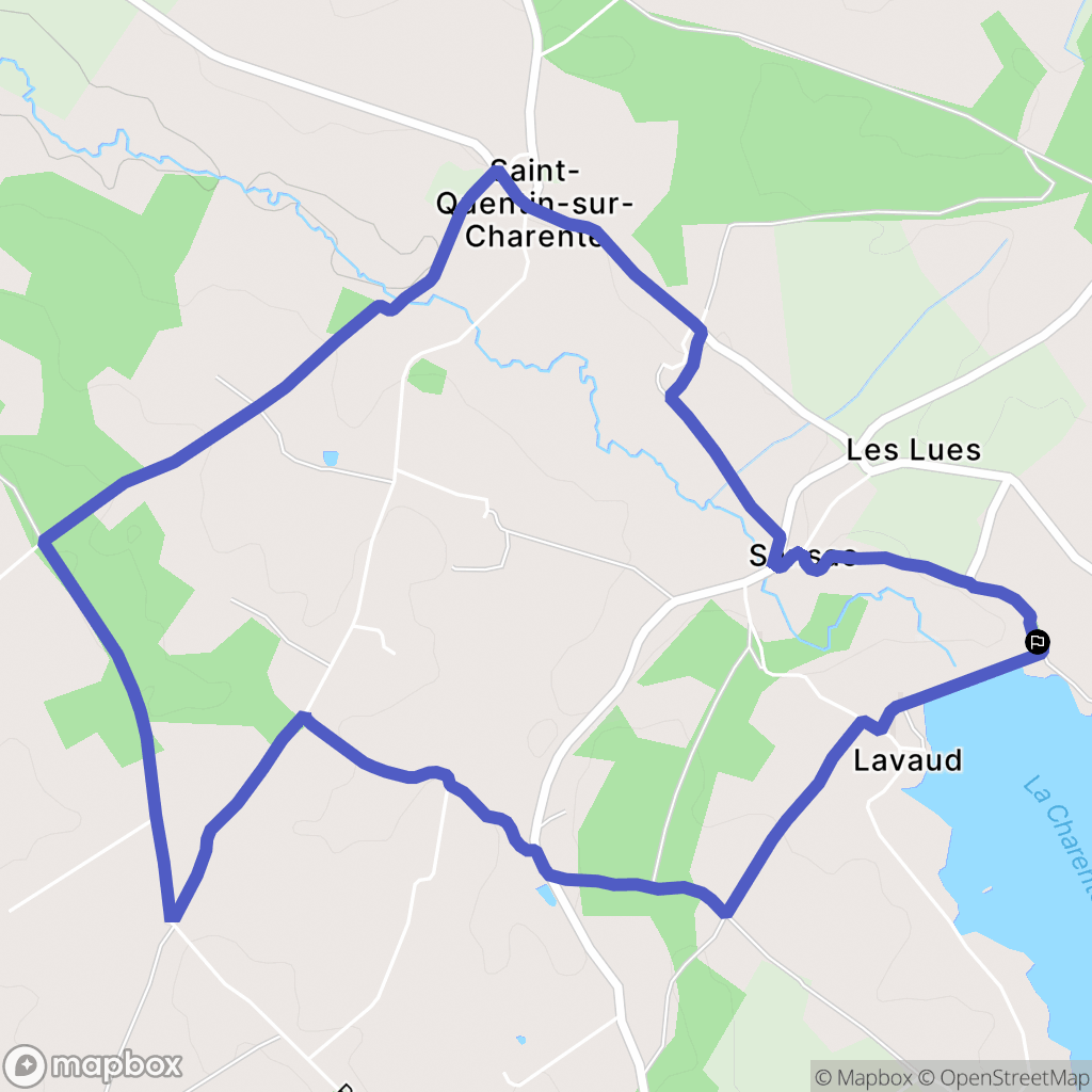 Saint-Quentin-sur-Charente : carte du parcours de randonnée - France