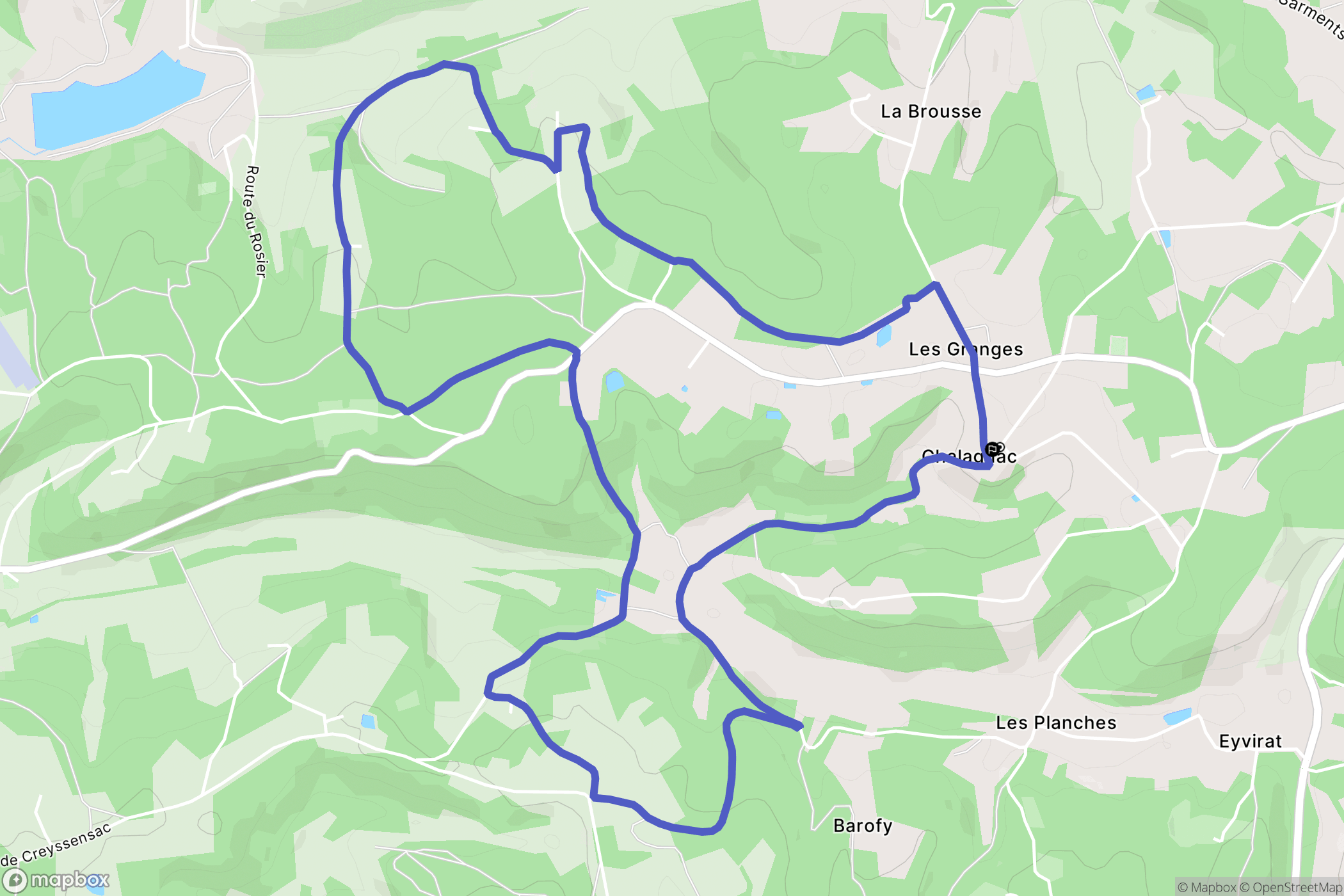 Chalagnac : carte du parcours de randonnée - France