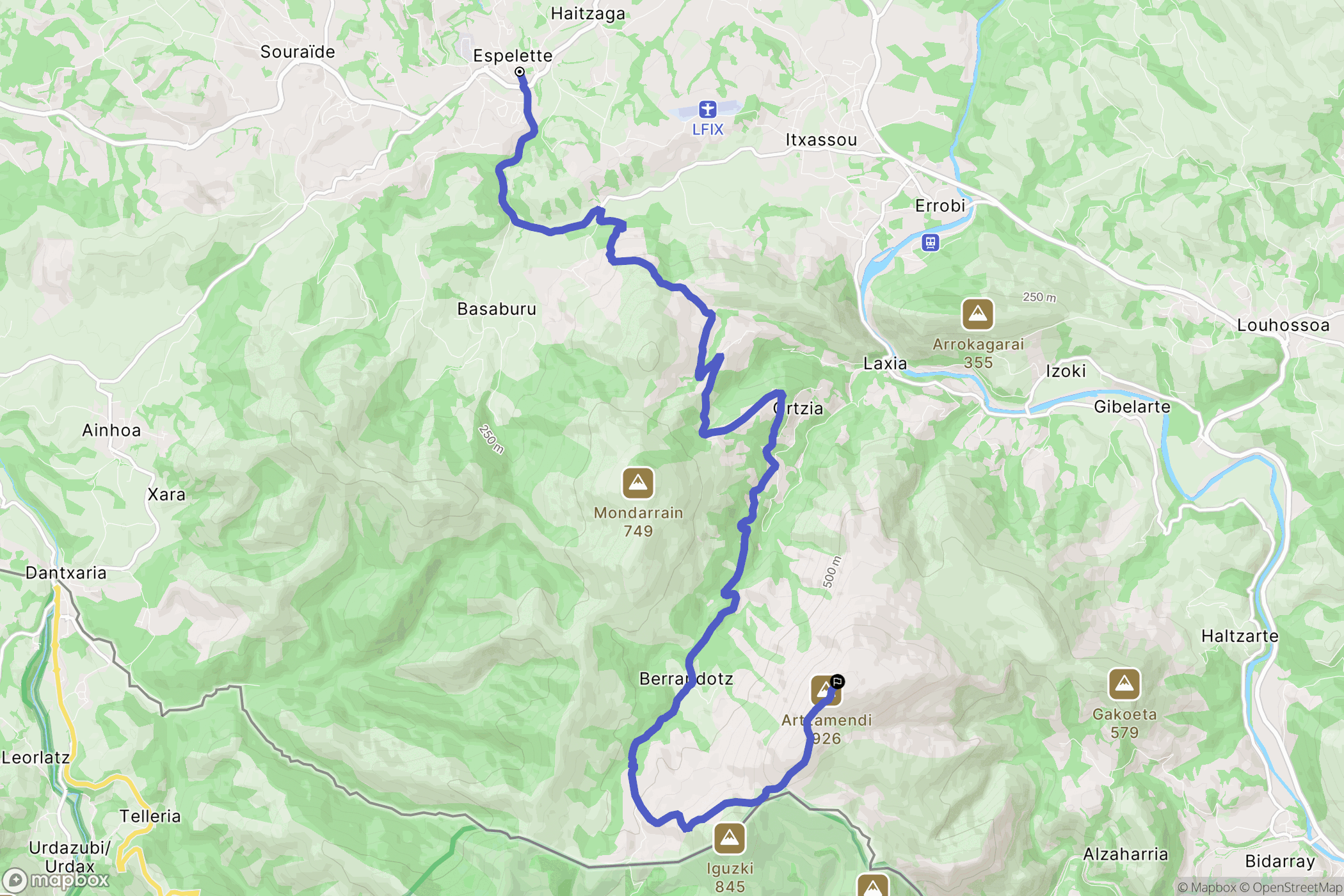 Espelette: routekaart voor buitenactiviteiten - France
