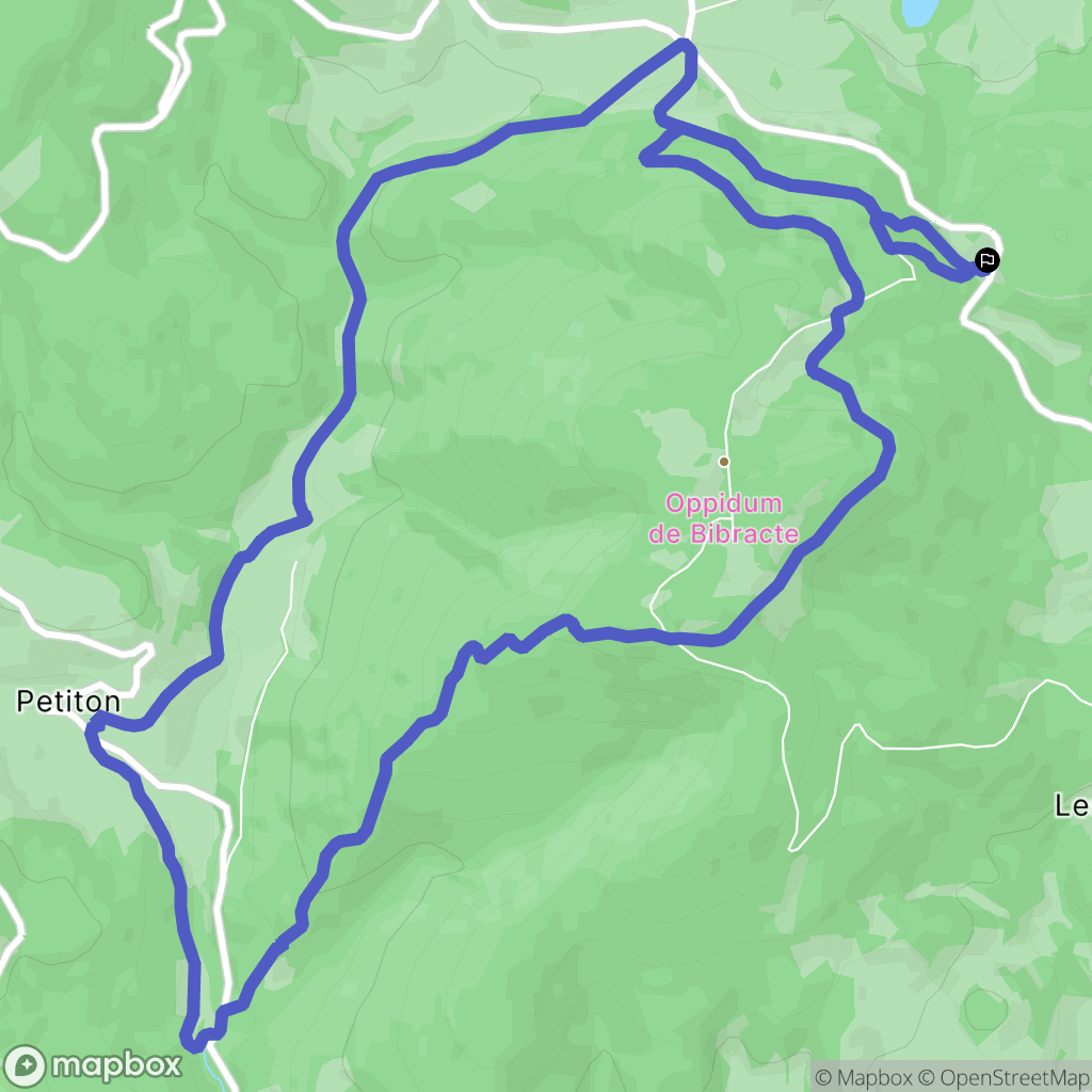 Saint-Léger-sous-Beuvray : carte du parcours de randonnée - France