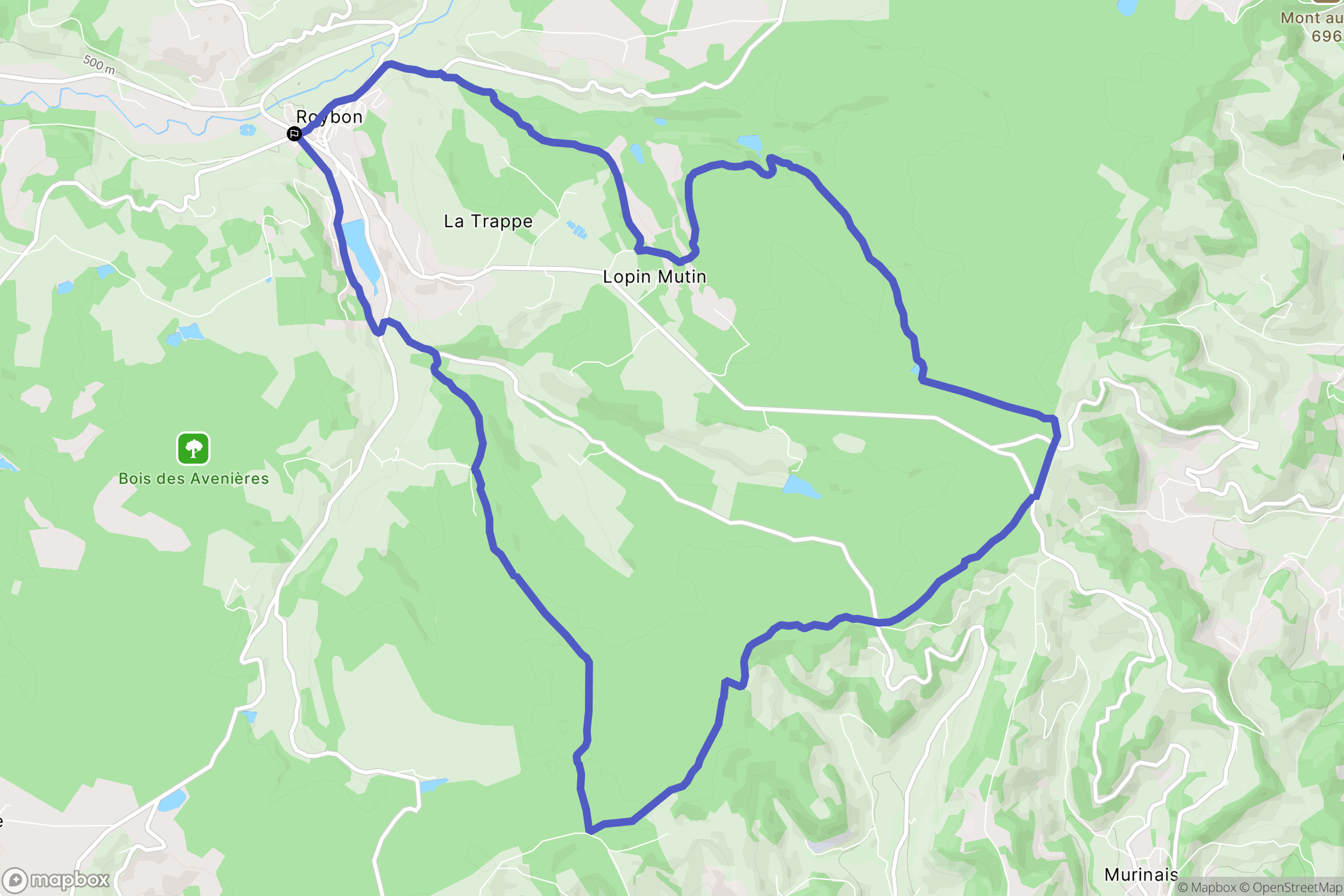 Roybon : carte du parcours de randonnée - France