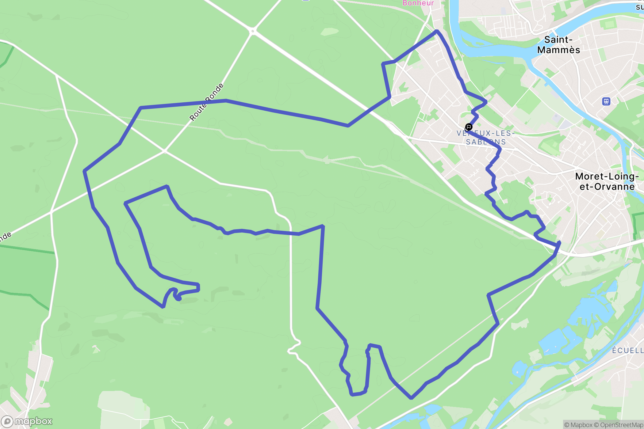 Moret-Loing-et-Orvanne : carte du parcours de randonnée - France