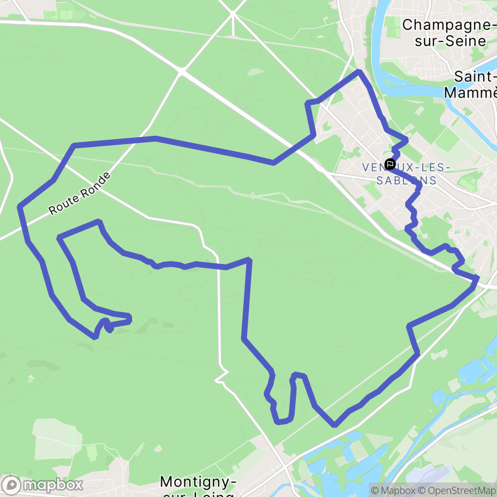 Moret-Loing-et-Orvanne : carte du parcours de randonnée - France