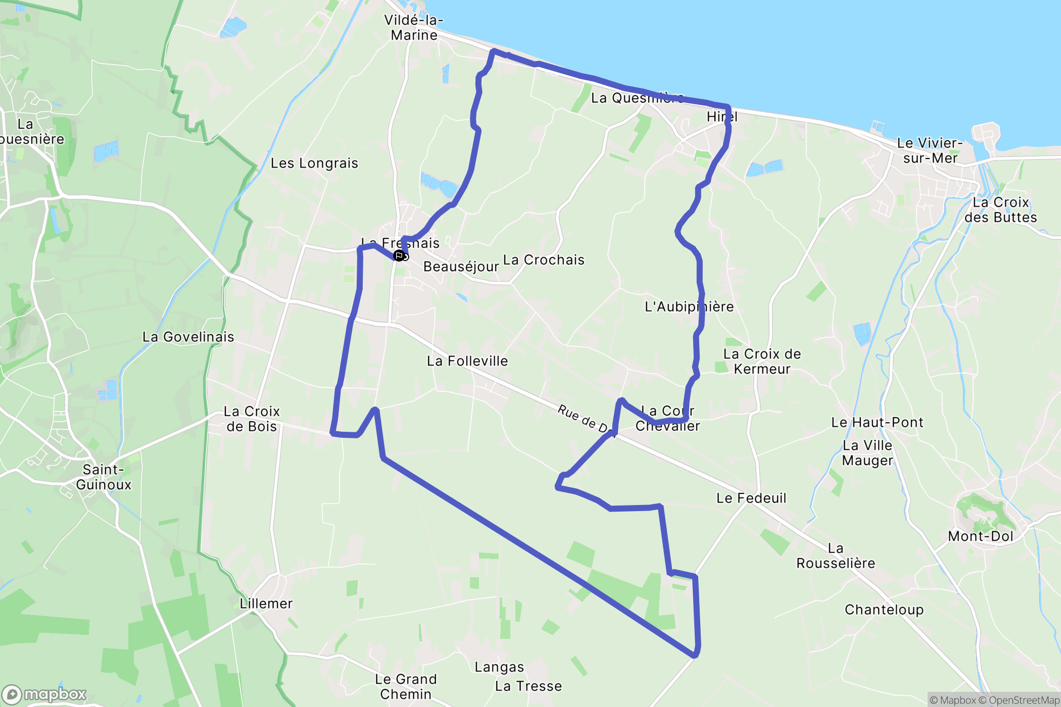 La Fresnais : carte du parcours de randonnée - France