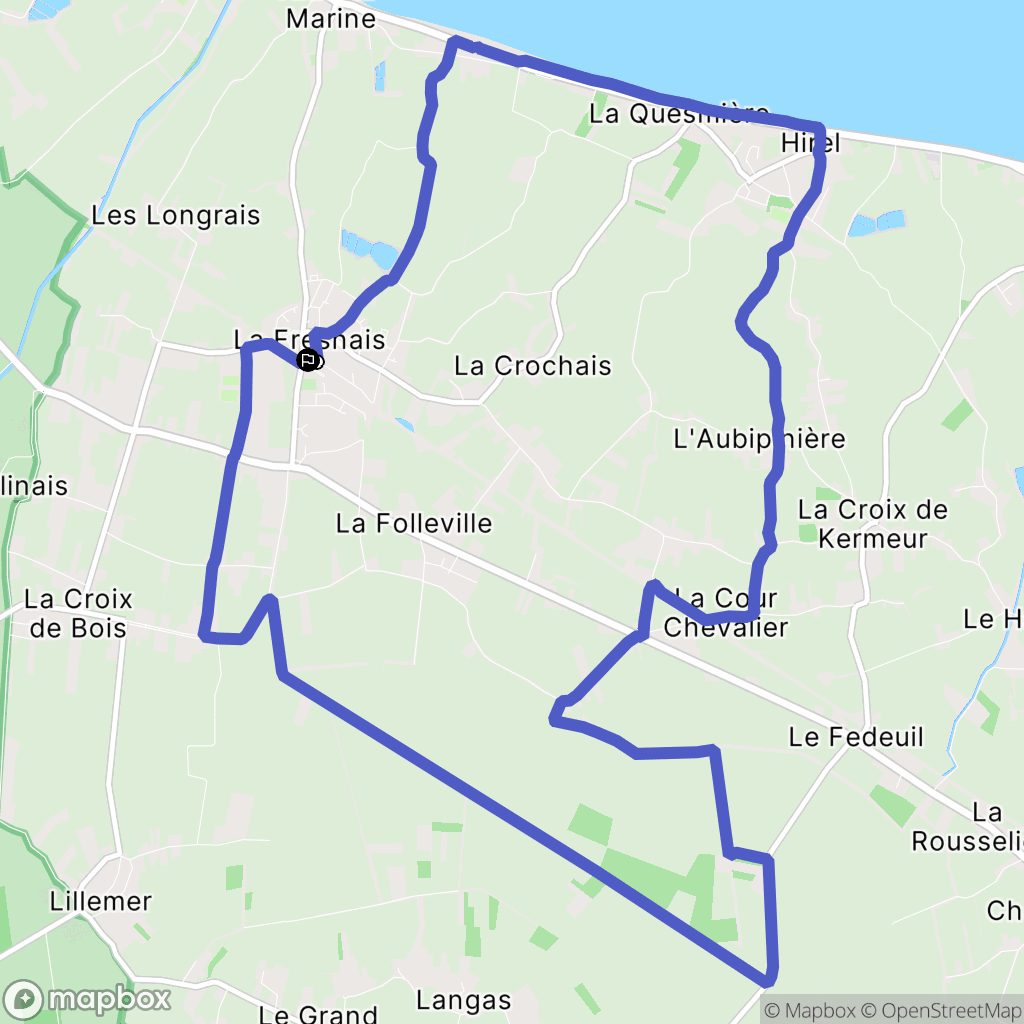 La Fresnais : carte du parcours de randonnée - France