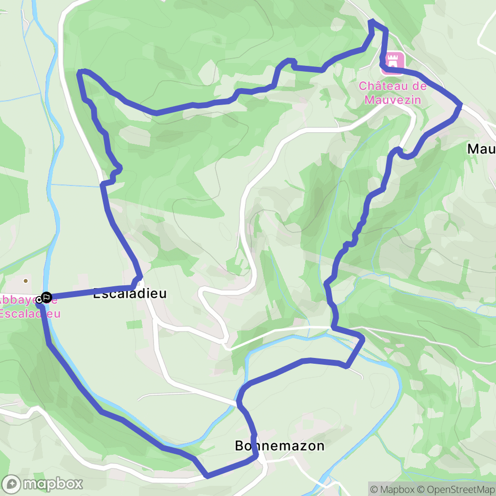 Bonnemazon : carte du parcours de randonnée - France