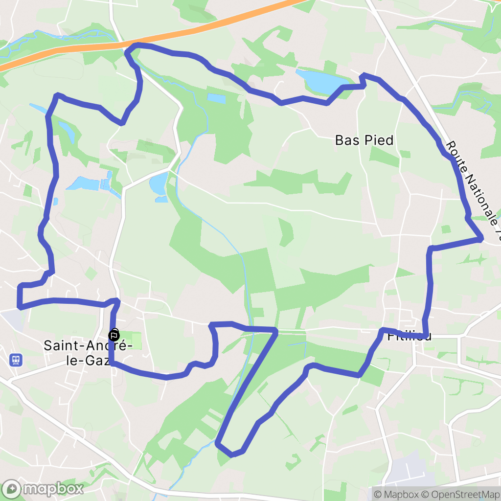 Saint-André-le-Gaz : carte du parcours de randonnée - France