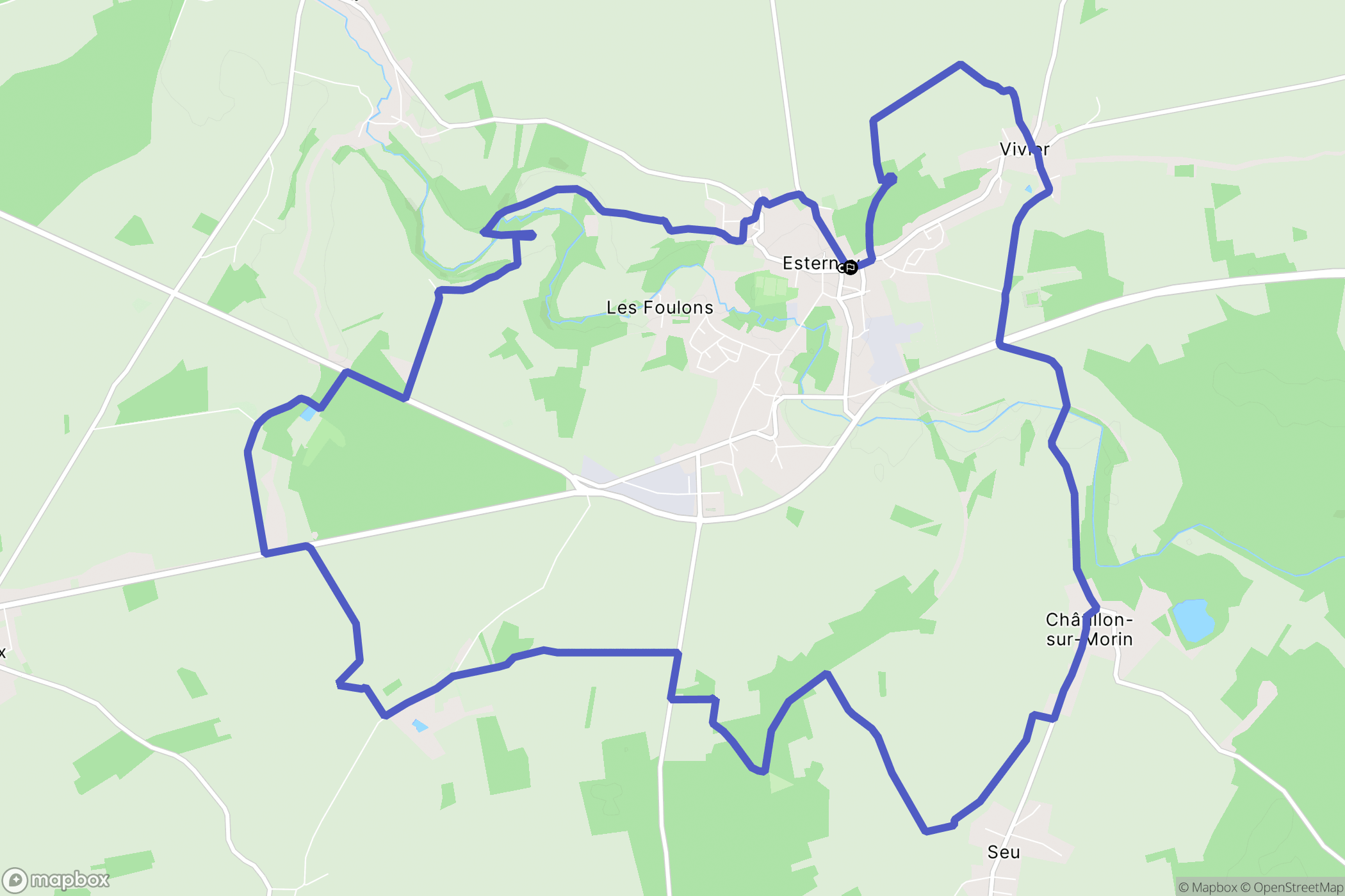 Esternay : carte du parcours de randonnée - France