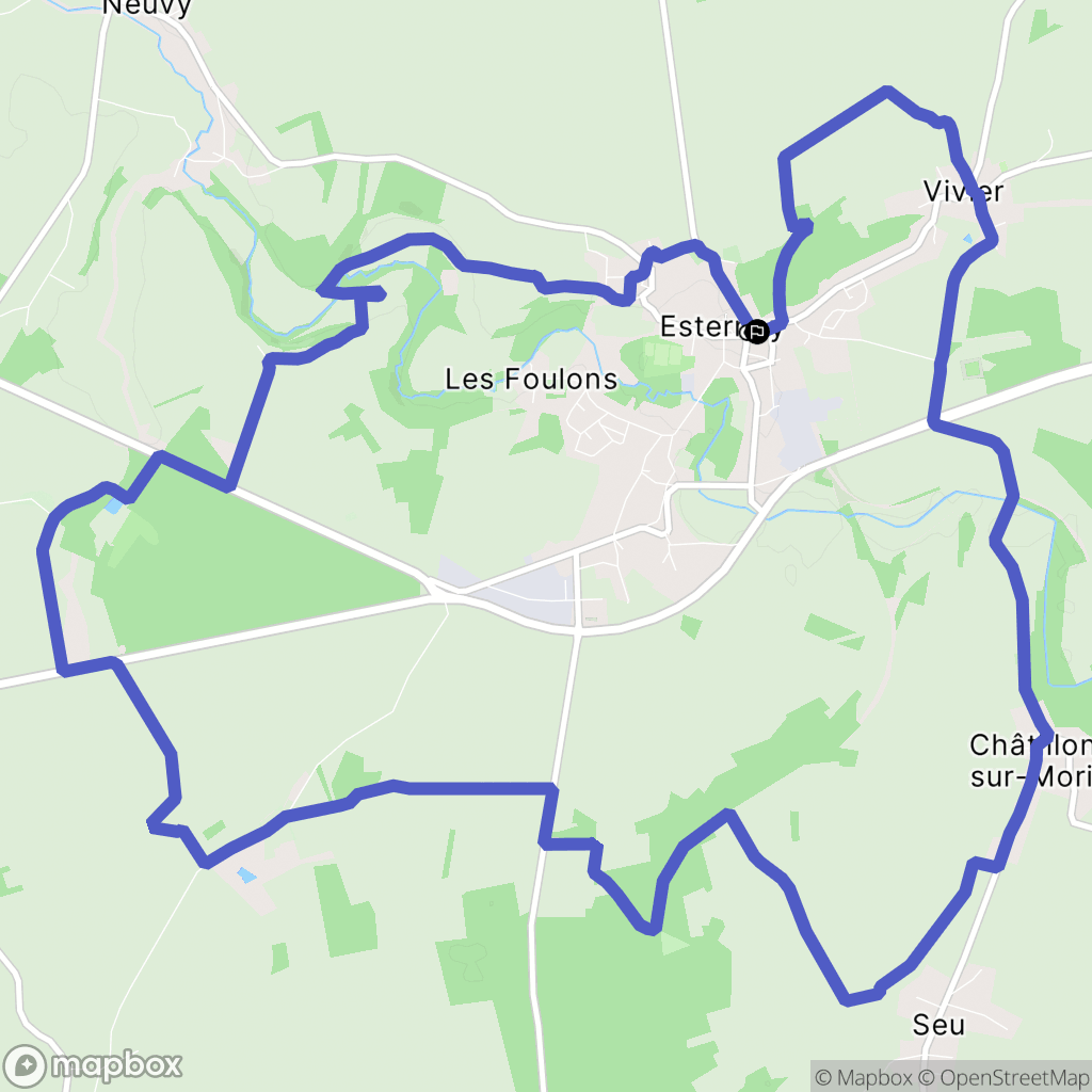 Esternay : carte du parcours de randonnée - France