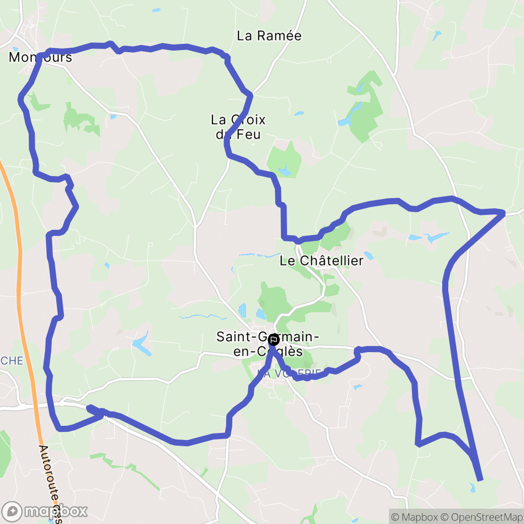 Saint-Germain-en-Coglès : carte du parcours de randonnée - France