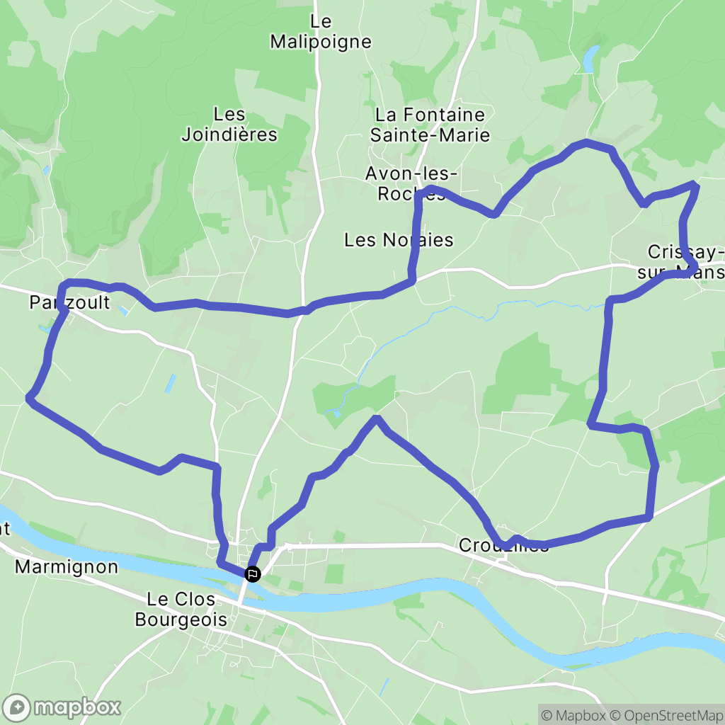 L'Île-Bouchard : carte du parcours de randonnée - France