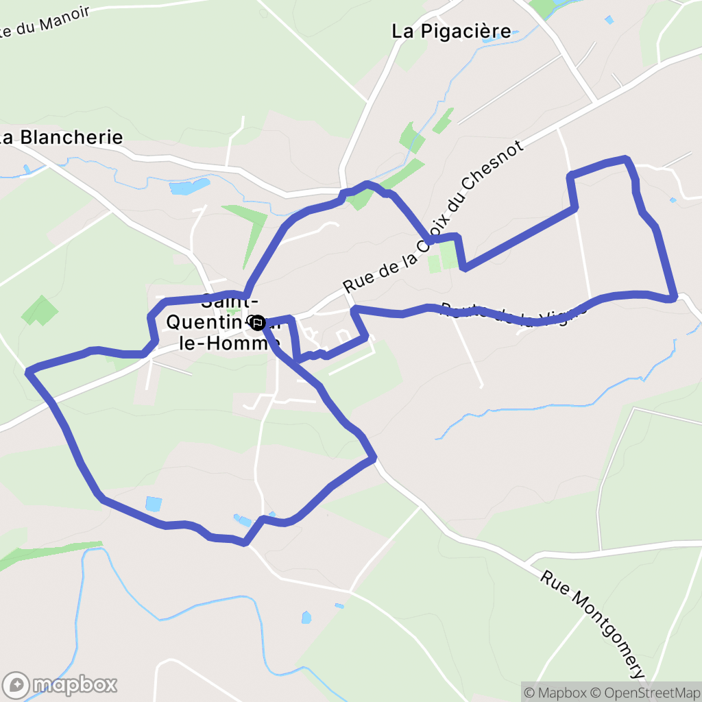 Saint-Quentin-sur-le-Homme : carte du parcours de randonnée - France