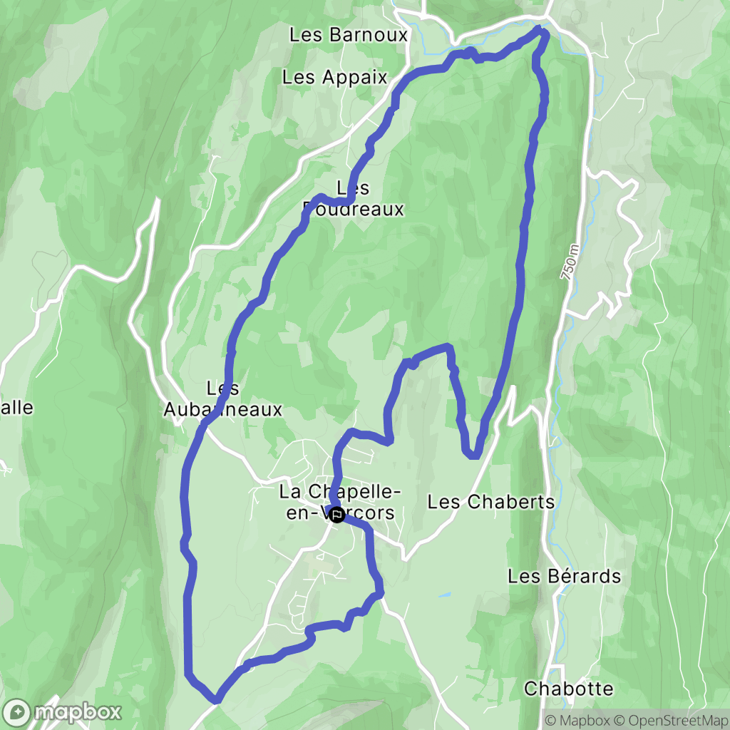 La Chapelle-en-Vercors : carte du parcours de randonnée - France
