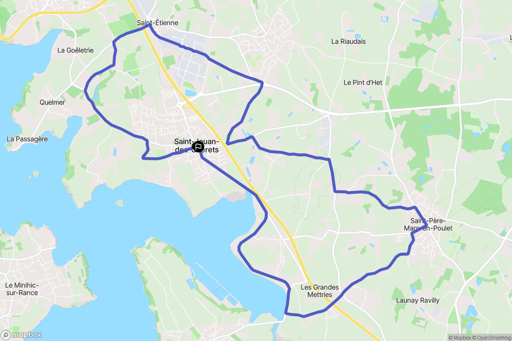 Saint-Jouan-des-Guérets : carte du parcours de randonnée - France