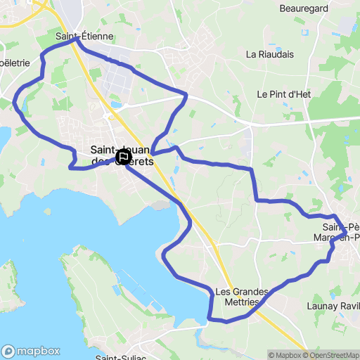 Saint-Jouan-des-Guérets : carte du parcours de randonnée - France